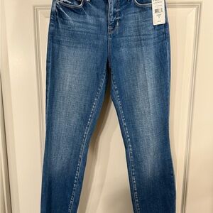 L'AGENCE Blue Straight Leg Jeans Modern Fit. High rise cropped slim. SADA